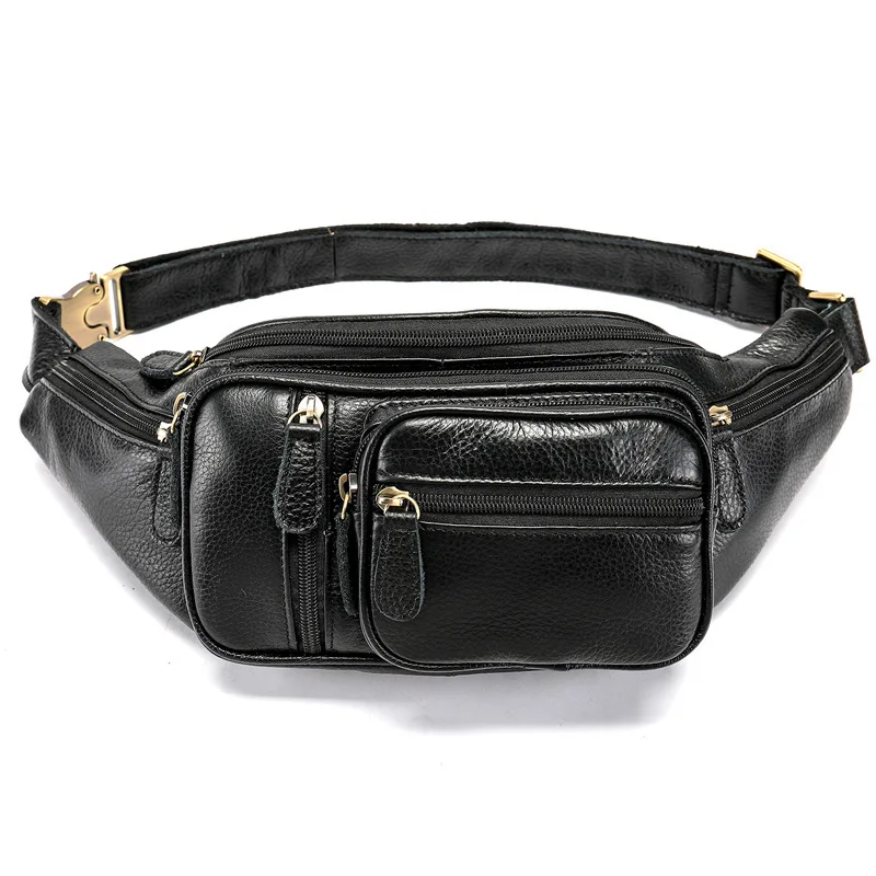 

New Men Genuine Leather Cowhide Vintage Casual Belt Travel Cell/Mobile Phone Sling Chest Belt Pouch Fanny Pack Waist Bag