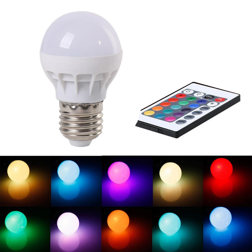 3 Вт E27 светодиодный RGB светильник лампа с ИК пультом дистанционного управления
