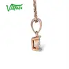 VISTOSO – pendentifs en or Rose 14K 585 pour femmes, bijoux fins, rond, scintillant, Simple, élégant, bracelet de mariage ► Photo 3/6