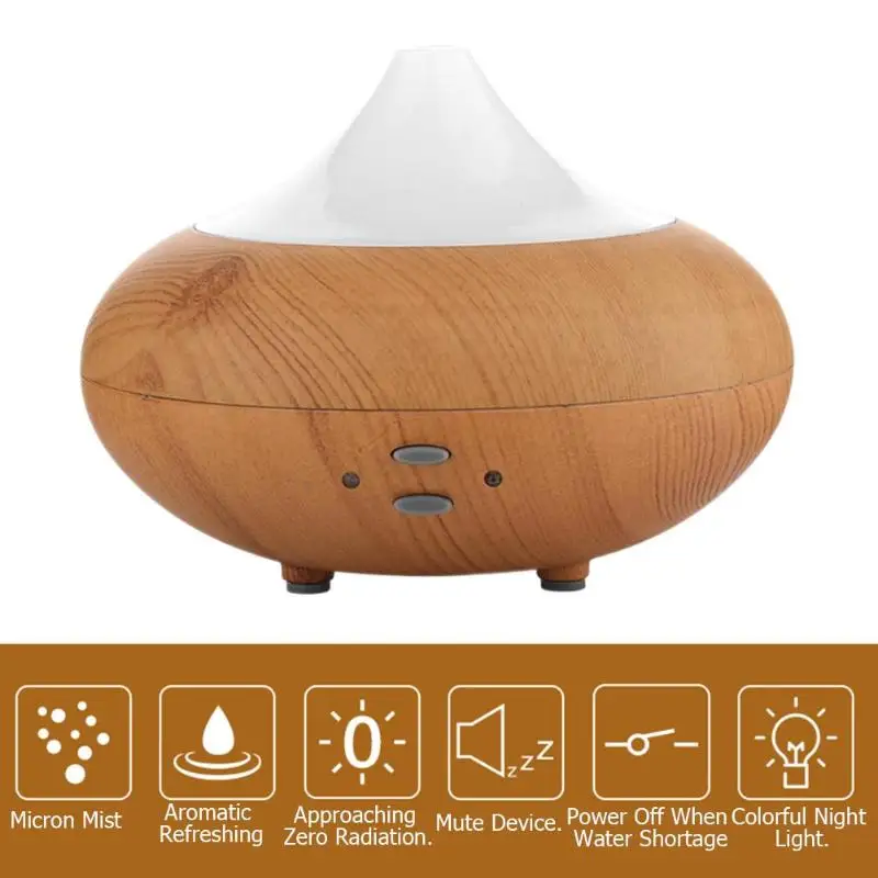 

210ml USB Aroma Essential Oil Diffuser Ultrasonic Humidifier Wood Aromatherapy Diffuser Mist Air Humidifier for Home Office