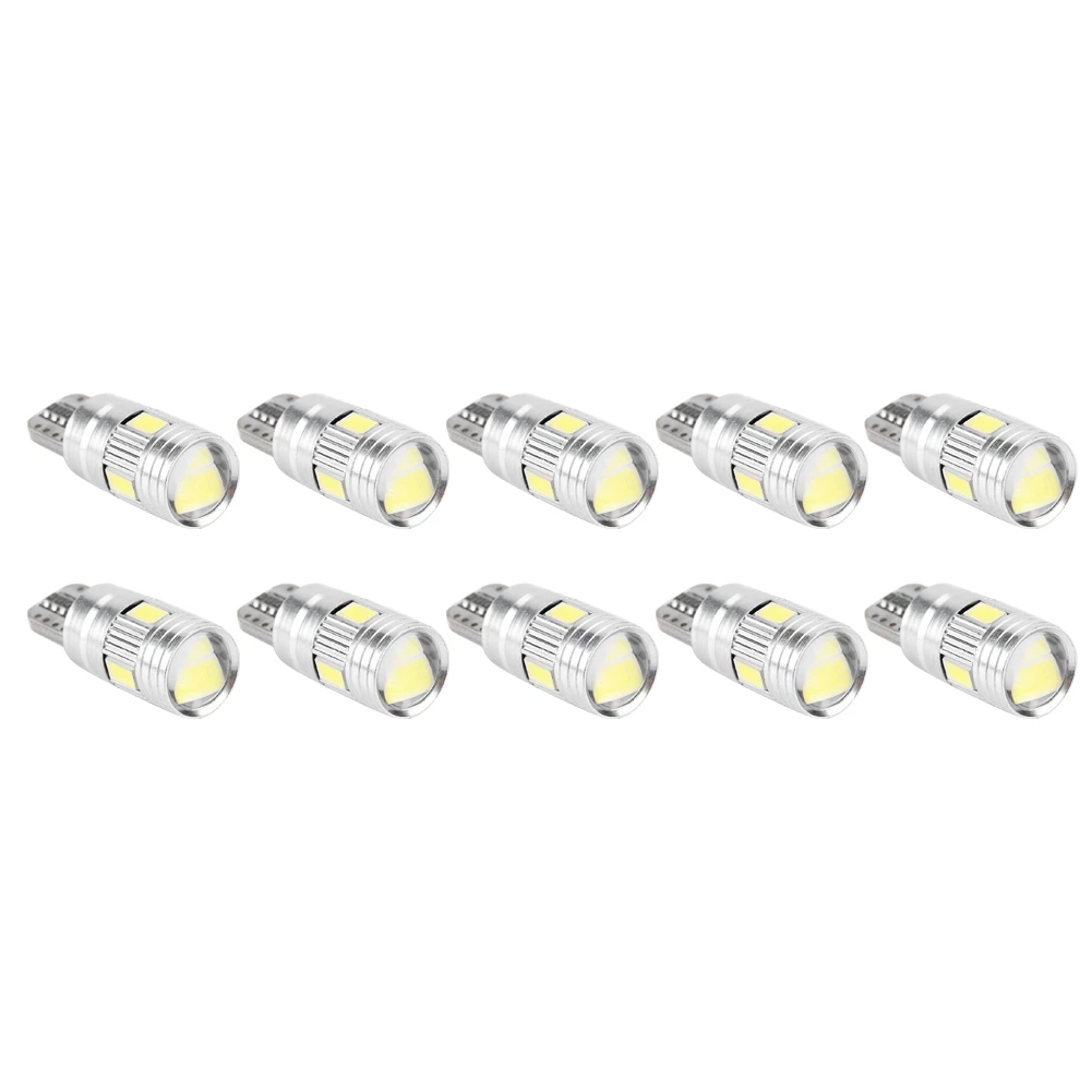 10 шт. T10 5630 6SMD W5W автомобильное декодирование светодиодный лампы Canbus Error Free Боковой габаритный фонарь освещения номерного знака «автомобильное парковочных огней