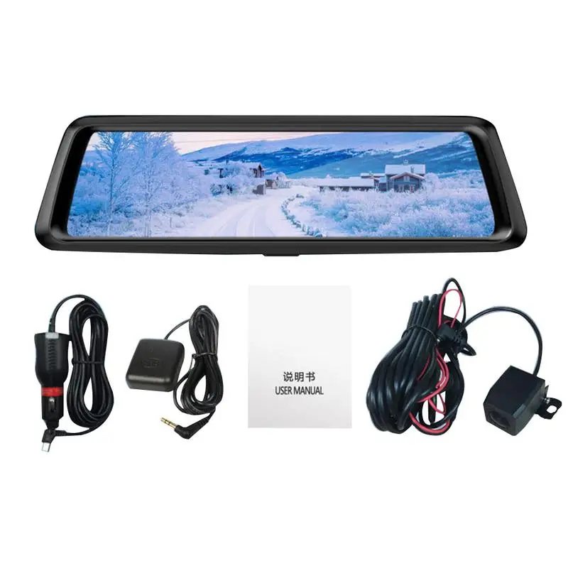 

New 10 Inch Car Driving Recorder Car Rearview Mirror HD 2 Lens Car Dvr Dash Cam Drop Shipping Hot Sale M10
