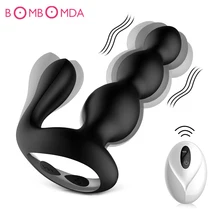 9 frequency vibration pull beads massager dildo Remote Control Rechargeable Penis Anal Plug Adult Sex Toys For Women And Men