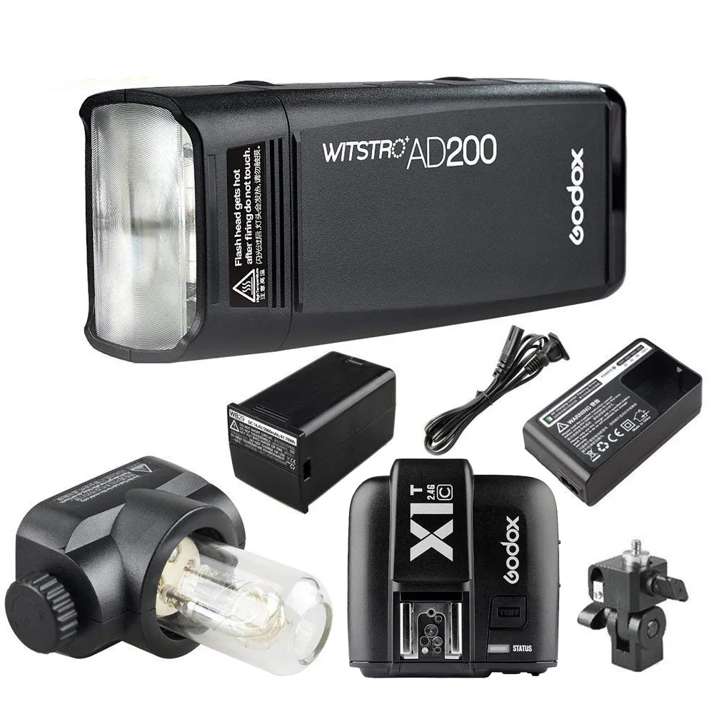Godox AD200 TTL 2.4G HSS 1/8000s Pocket Flash Light Double Head 2900mAh Lithium Battery X1T-C/F/N/O/S For Canon Fuji Nikon Sony |
