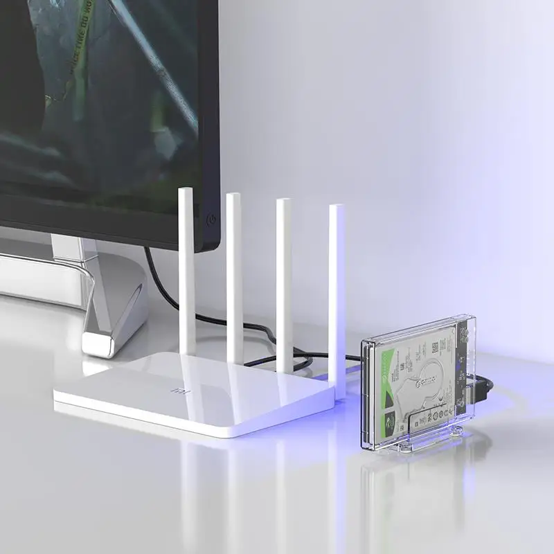 Orico 2159U3-Cr-Bp 2.5inch Sata To Usb3.0 Hdd Case With Stand Hdd Hard Disk Drive Enclosure External Support 4Tb Max For Ssd D