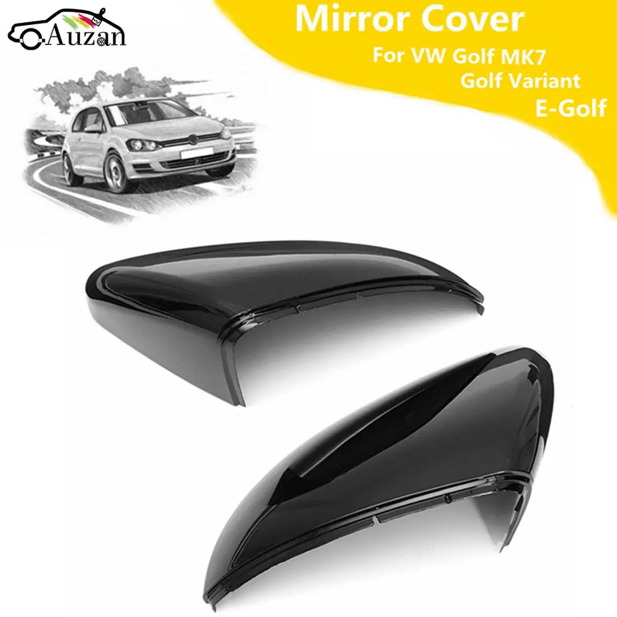 

Pair Wing Case Rearview Mirror Cover For VW Golf MK7 Golf Variant E-Golf L+R