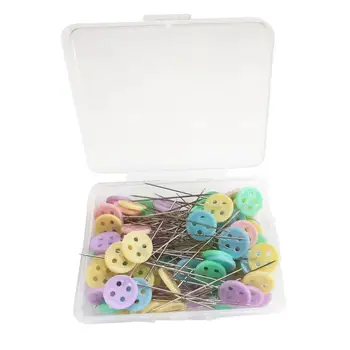 

100pcs Button Head Straight Pins Flat Button Head Pins for DIY Sewing Crafts (Button)
