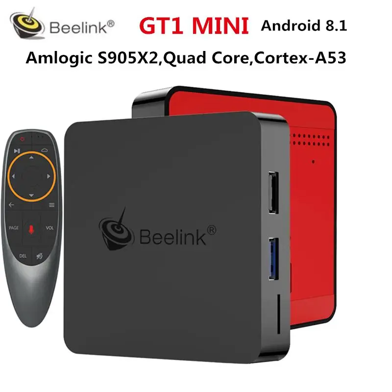 

Beelink GT1 MINI TV Box with Voice Remote Amlogic S905X2/Android 8.1 / 2.4G+5.8G WiFi/1000Mbps/USB3.0/BT4.0/Support 4K H.265