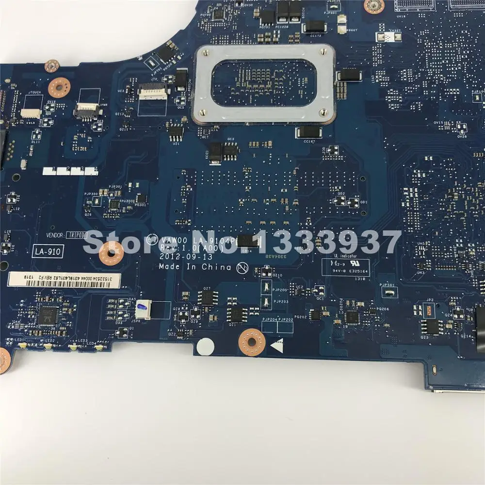 Материнская плата для ноутбука Dell inspiron 15 3521 5521 SR109 1007U CPU DDR3 VAW00 LA 9104P 06H8WV