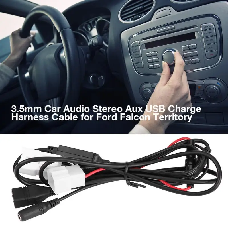 

3.5mm Car Audio Stereo Aux USB Charge Harness Cable for Ford Falcon Territory Car Audio Aux Cable accessoire voiture New