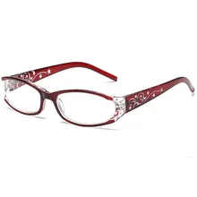 Женские очки для чтения элегантный красный анти-излучения ремень бурения телескоп R240