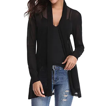 

Long Sleeve Mesh Shawl Cardigan Coat For Women Oversizes Plus Size Knitting Fashion Coat Ladies Blouses Coat