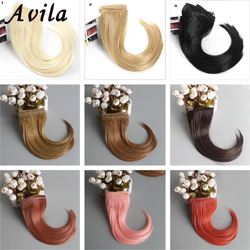 

25cm*100cm black gold brown khaki white grey color long curly doll hair for Forehead bangs doll hairs 1/3 BJD doll diy hair