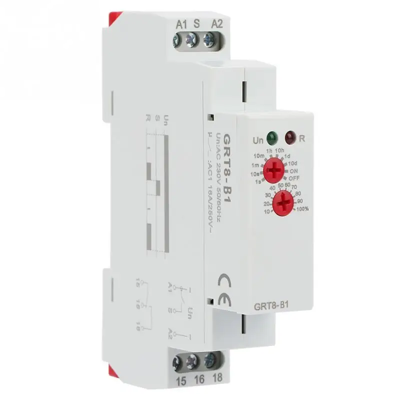 

GRT8-B1 Mini Power Off Delay Time Relay Timer Relay DIN Rail Tool Type AC 220V Tool