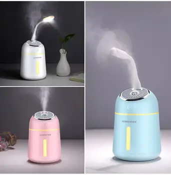 

4 in 1 Air Humidifier USB Aroma Humidifier Diffusers Including Small LED Light and Mini Fan Humidifier Aromatherapy Diffusers