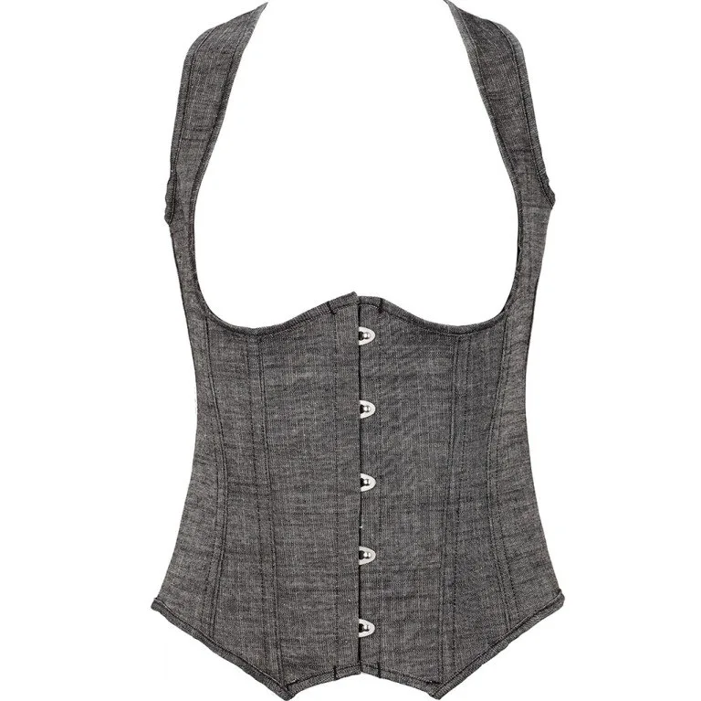 

Grey Denim corset Women's Corset Large Size Corset