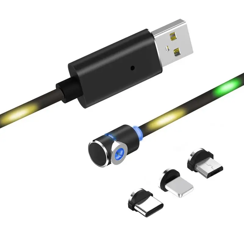 

Glowing Data Cable 1.2M Voice Control Strong Magnetic Force Flashing Multi-color Lights Fast Charge Charger Cord For IOS Android