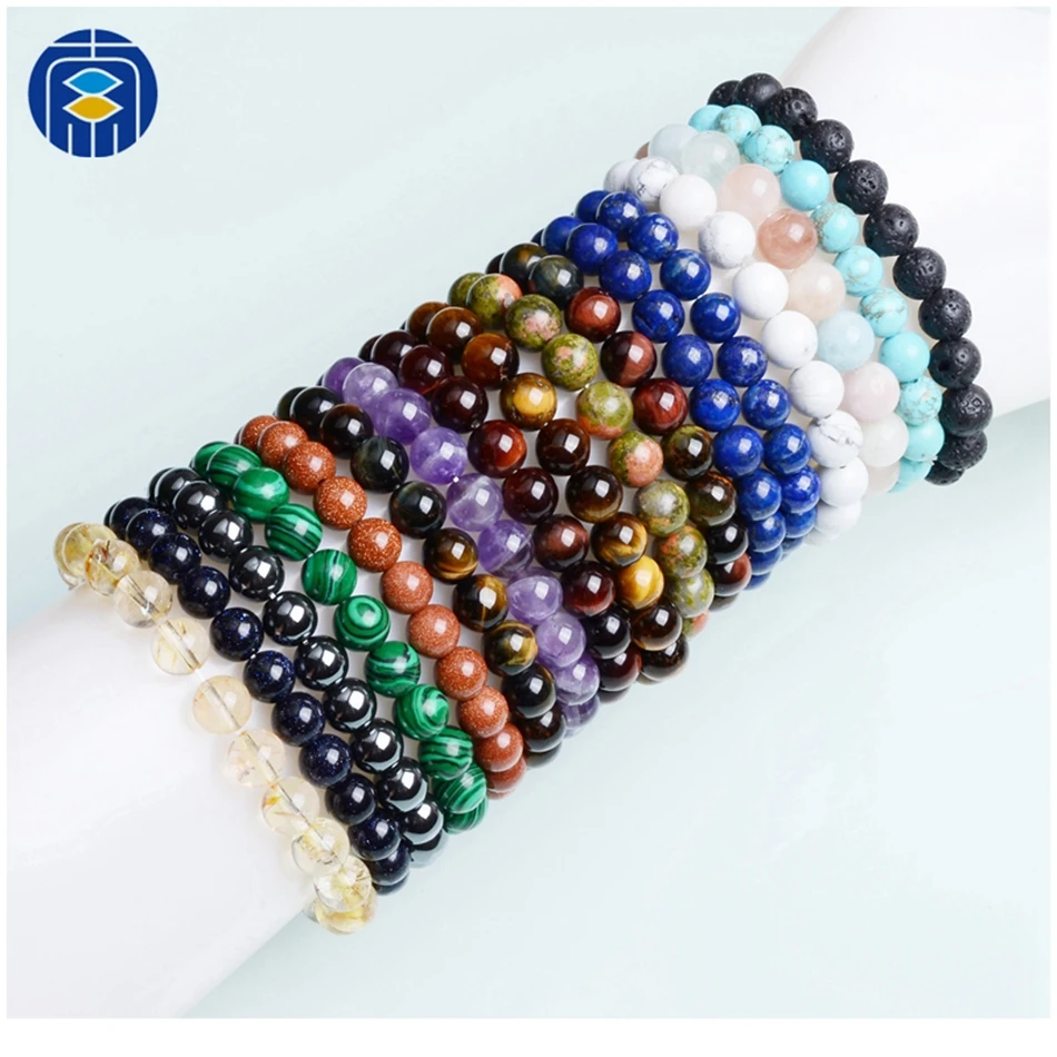 

Natural Stone Beads Bracelet 8mm Turquoise Stone Beaded Bracelet For Man Women Jewelry Best Friend Gift