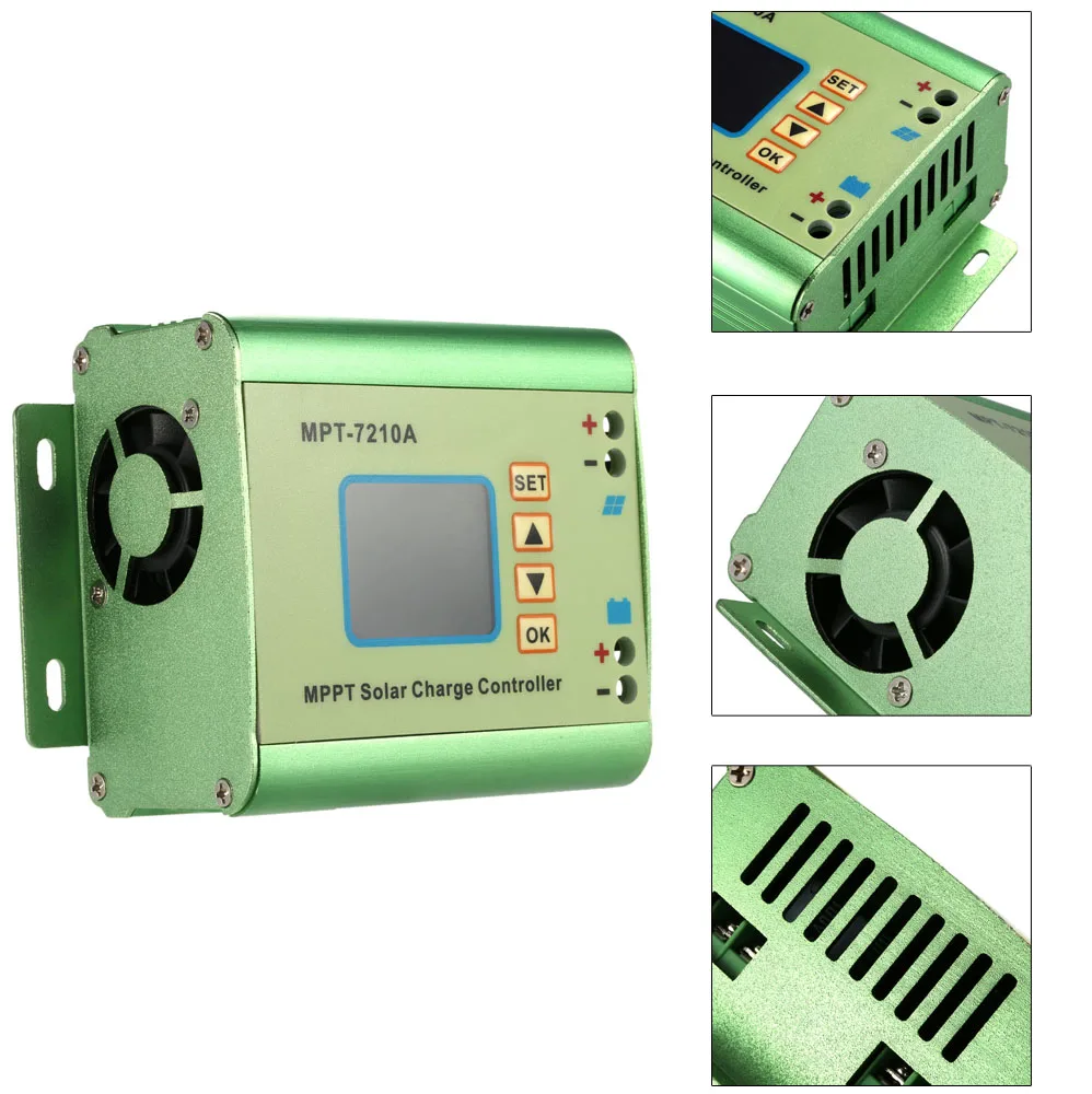 

MPPT Solar Panel Battery Regulator Charge Controller LCD Color Display 24/36/48/60/72V10A Compatible DC-DC Boost Charge Function