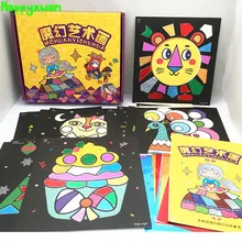 Happyxuan 12 шт. Дети DIY волшебное рождественское Искусство и ремесла Набор наклеек материал ручной работы Детский сад обучающая живопись игрушки для девочек