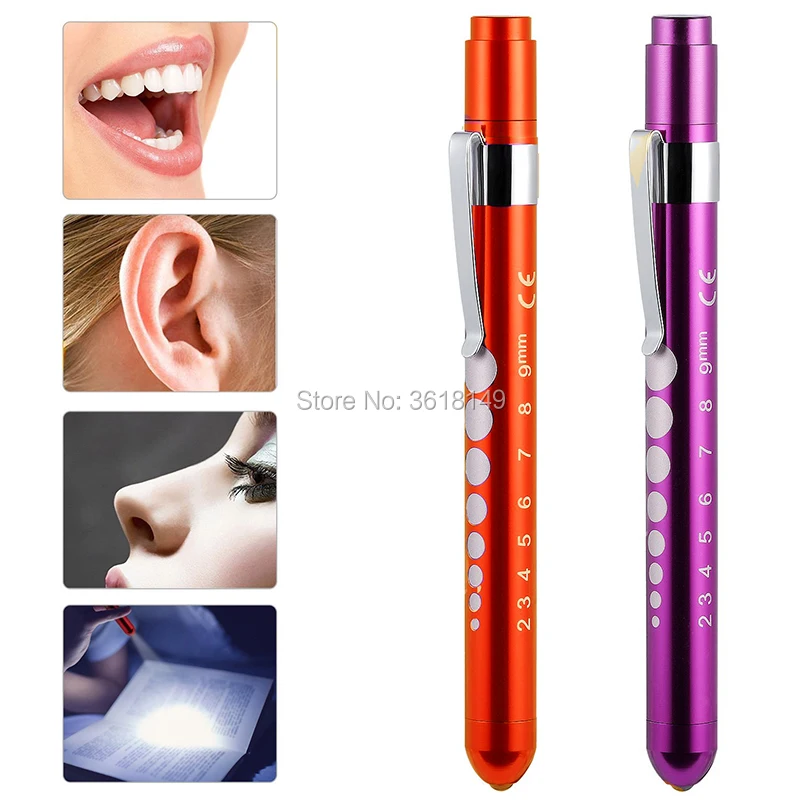 

Pen Light LED Penlight Medical with Pupil Guage for Doctors Mini Medical Pocket Torch Light Flashlight Mouth Ear Care Lamp