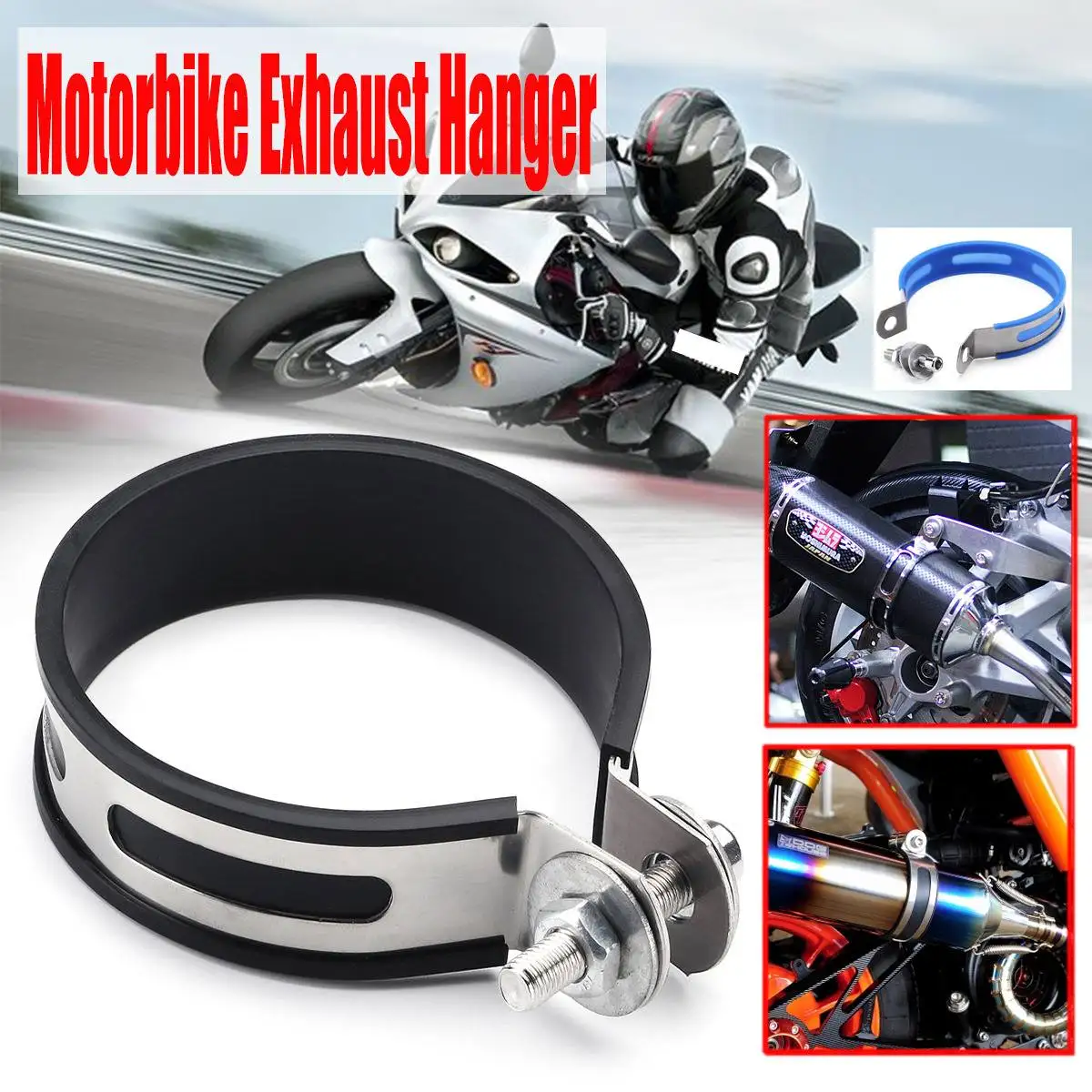Motorcycle Exhaust Hanger 100mm 110mm Durable Stainless Mounting