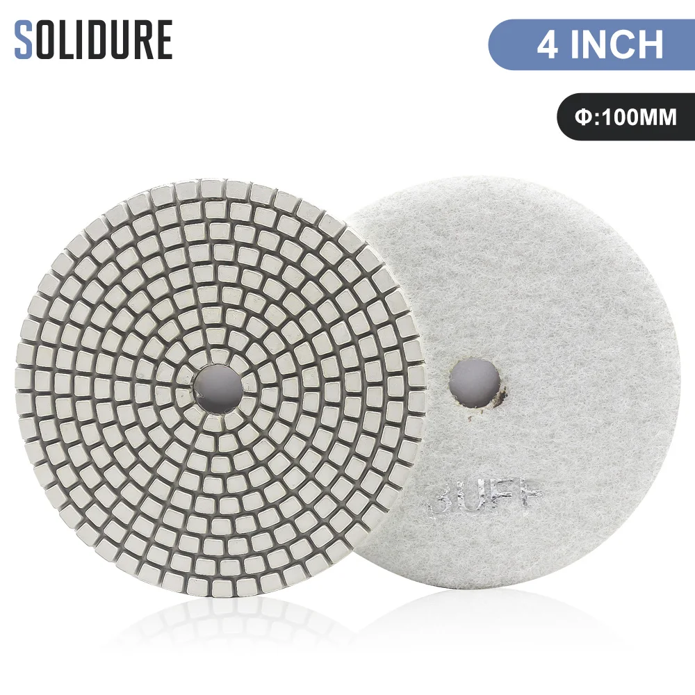 2pc/lot 100mm White Buff Polishing Pads For Polishing Granite,marble
