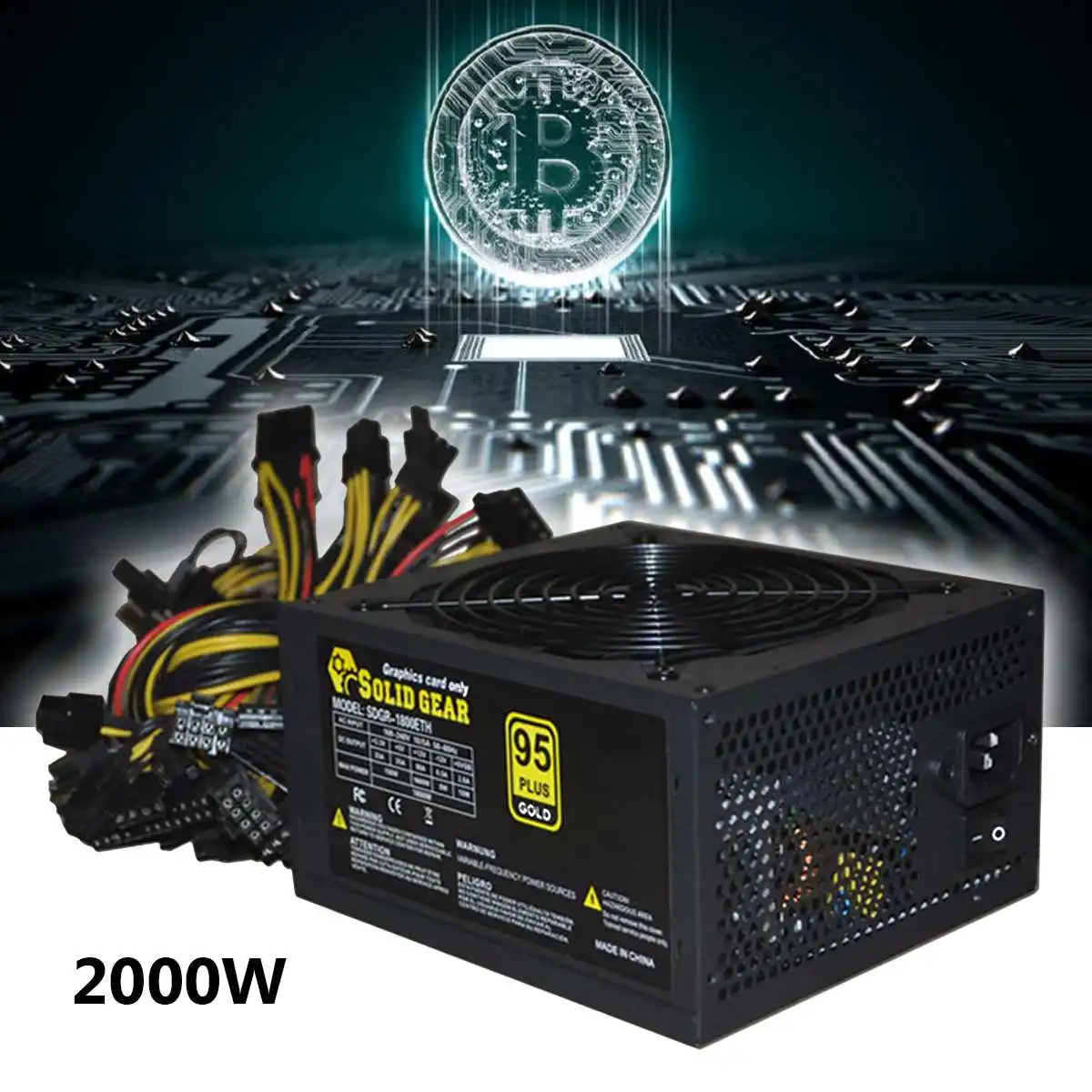 2000W PLUS Gold Power Supply ETH BTC Mining ATX SATA IDE Support 8 GPU Ethereum PC Power Supply For Computer Minner Machine 2000W PLUS Gold Power Supply ETH BTC Mining ATX SATA IDE Support 8 GPU Ethereum PC Power Supply For Computer Minner Machine