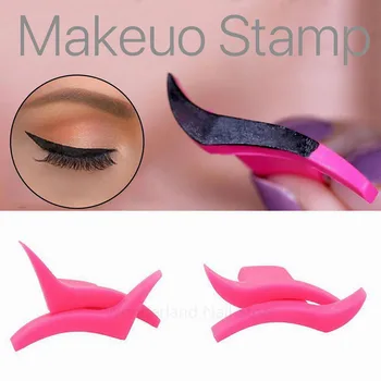 

ELECOOL 1Pair Eyeliner Stamp Template Stencil Models Professional Makeup New Wing Style Easy To Makeup Eye Wing TSLM2