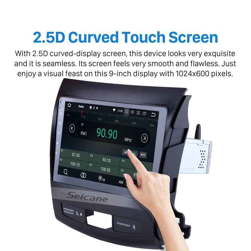 Excellent Seicane Android 8.0 9 Inch Car Stereo Radio GPS Navigation Multimedia Player For 2006 2007 2008 2009-2014 Mitsubishi OUTLANDER 2