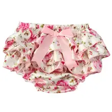 Детские Гофрированные шаровары милые детские цветочные пеленки Обложка Новорожденный цветок шорты малышей модные летние штаны Костюмы