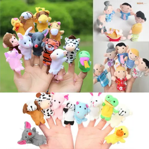 

Family Finger Puppets Cloth Doll Baby Educational Hand Cartoon Animal Toy Set Party Favors