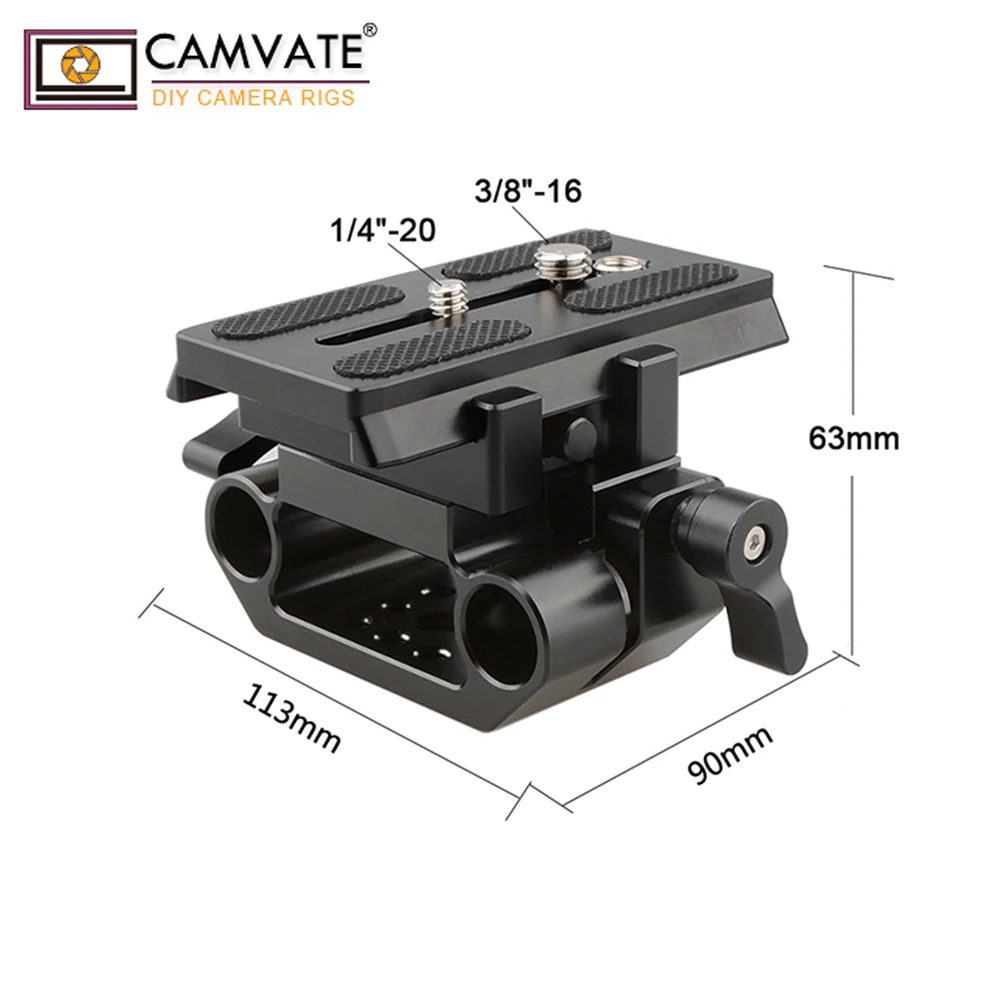 CAMVATE Manfrotto QR опорная пластина раздвижное крепление с 15 мм двойной стержень зажим