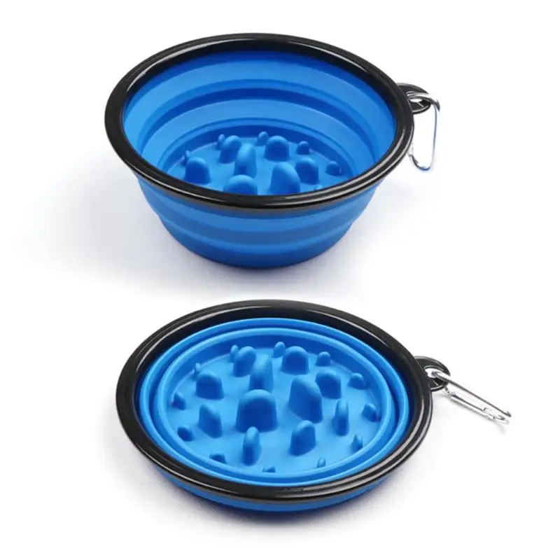 

Folding Pet Dog Slow Down Feeding Bowl Portable Outdoor Anti Gulp Food Feeder Dish For Puppy Cat Food Bowls Pet Product