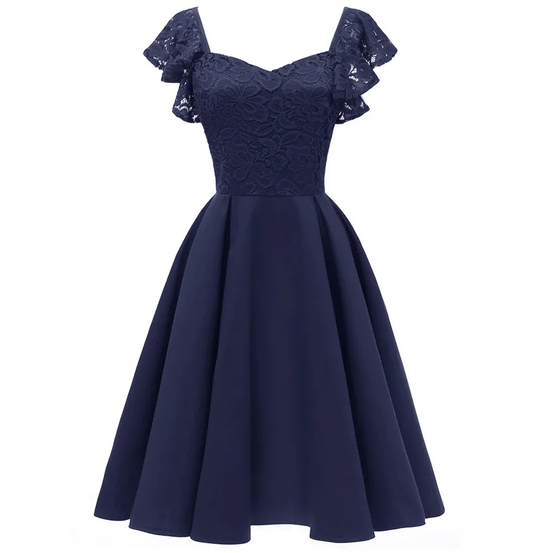

Evening Dress short Sexy Big skirt hem Sleeveless lace evening gown Sweetheart Party Gowns Satin Formal Dresses robe de soiree