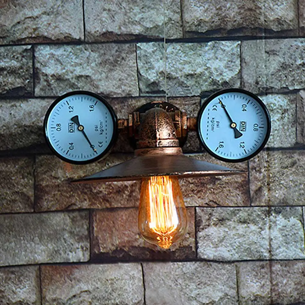 

Retro Vintage Wall Sconce Water Pipe Metal Wall Lamp E26/E27 Edison Bulb Loft Style Wall Light For Home Indoor Lighting