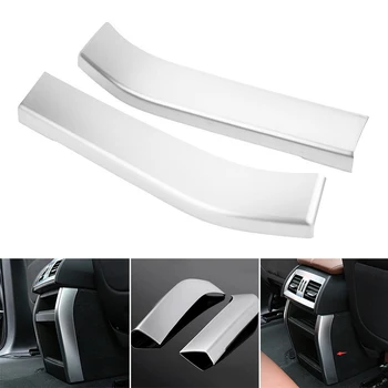 

2x 26.5*4.5cm Silver ABS Car Inner Rear Air Outlet Cover Trim Sticker Fit For BMW X5 X6 F15 F16 14~18