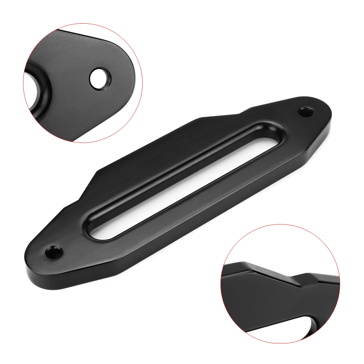 العالمي Alumimum Hawse Fairlead الأسود Hawse Fairlead ل الاصطناعية حبل رفع كابل دليل 6000lbs ل SUV ATV UTV حبل قطر