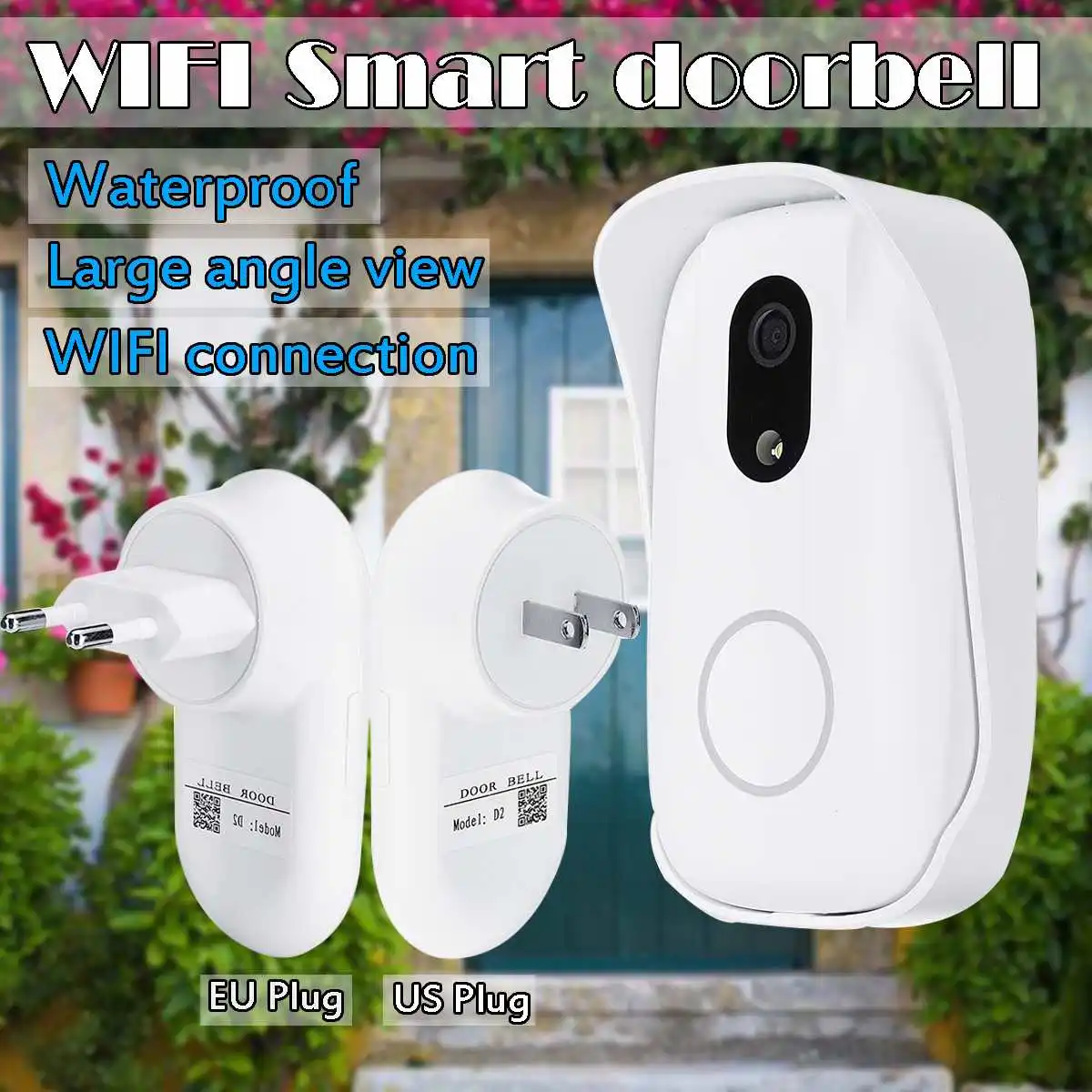

Waterproof Photo-taking Smart Doorbell Wifi RF Transmission Wireless Door Bell Phone Burglar Alarm Night Vison Doorbell