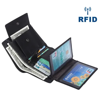 

Male Genuine Leather Wallet Men Purse Card Holder Wallets Hasp 702-40 Coin Pocket Trifold Portomonee PORTFOLIO Clamp Perse