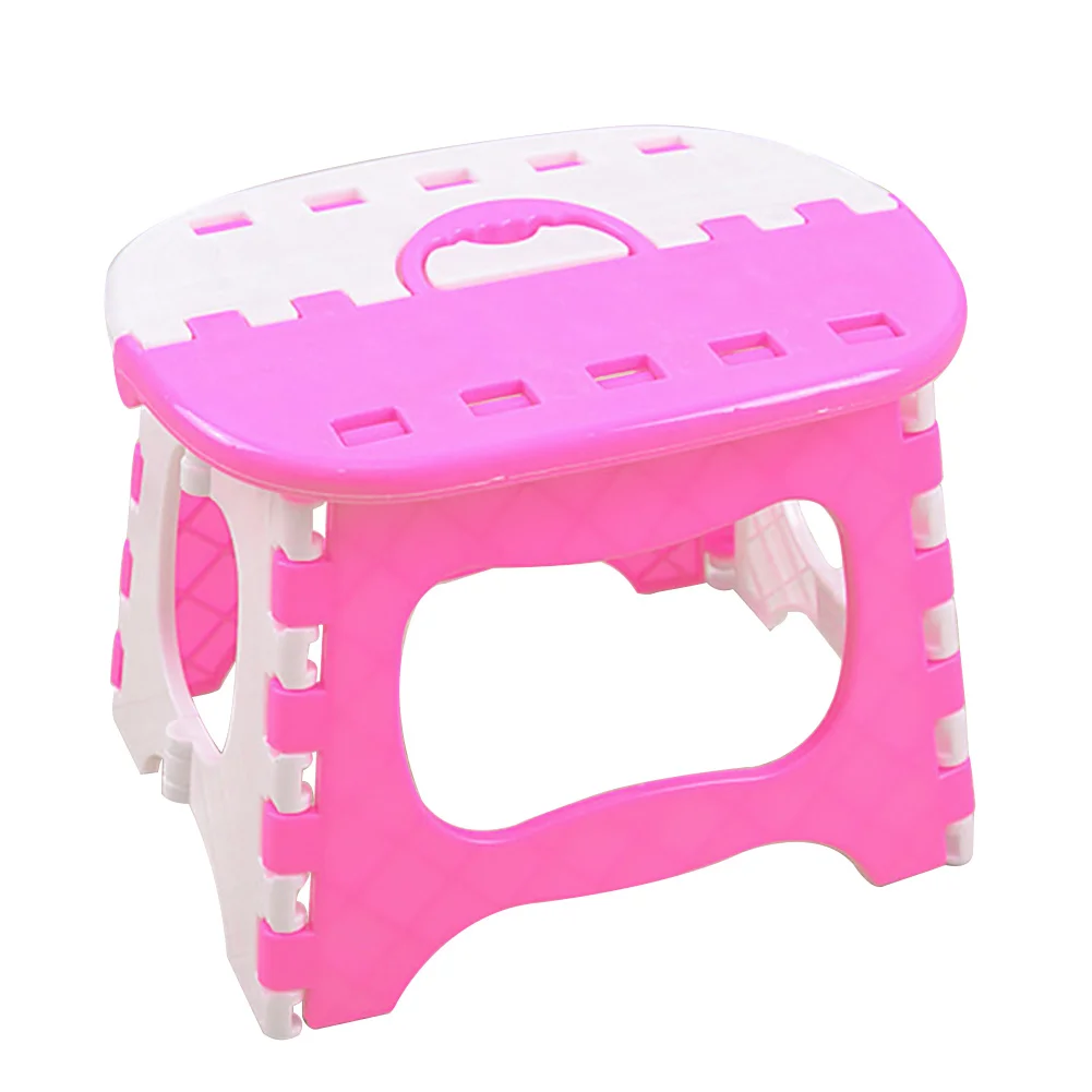 

With Handle Children Adult Lightweight Seat Strong Load Capacity Folding Stool Bathroom Use Fishing Space Saving Portable