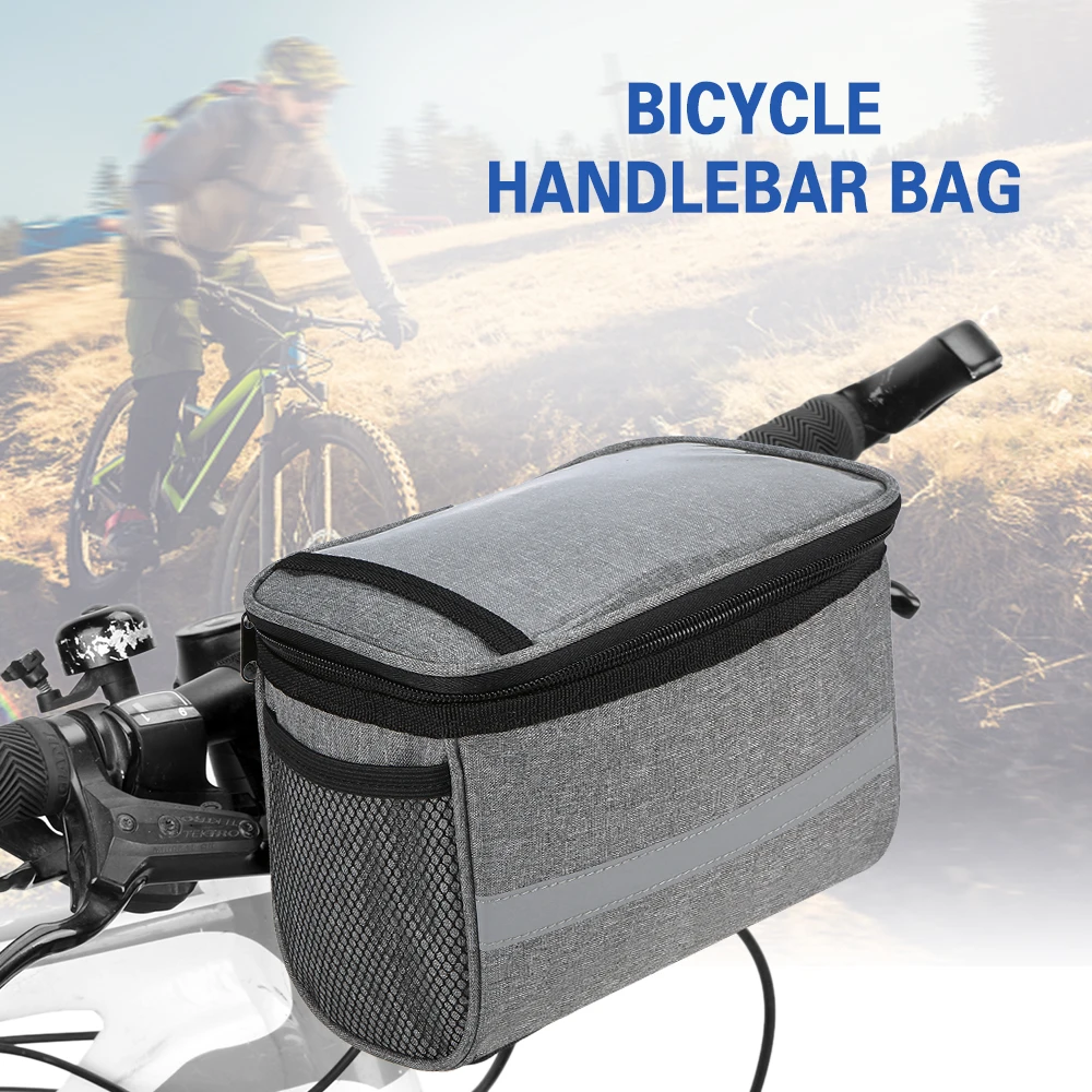 

Cycling Bike Bicycle Insulated Front Bag MTB Bike Handlebar Bag Basket Pannier Cooler Bag with Reflective Strip