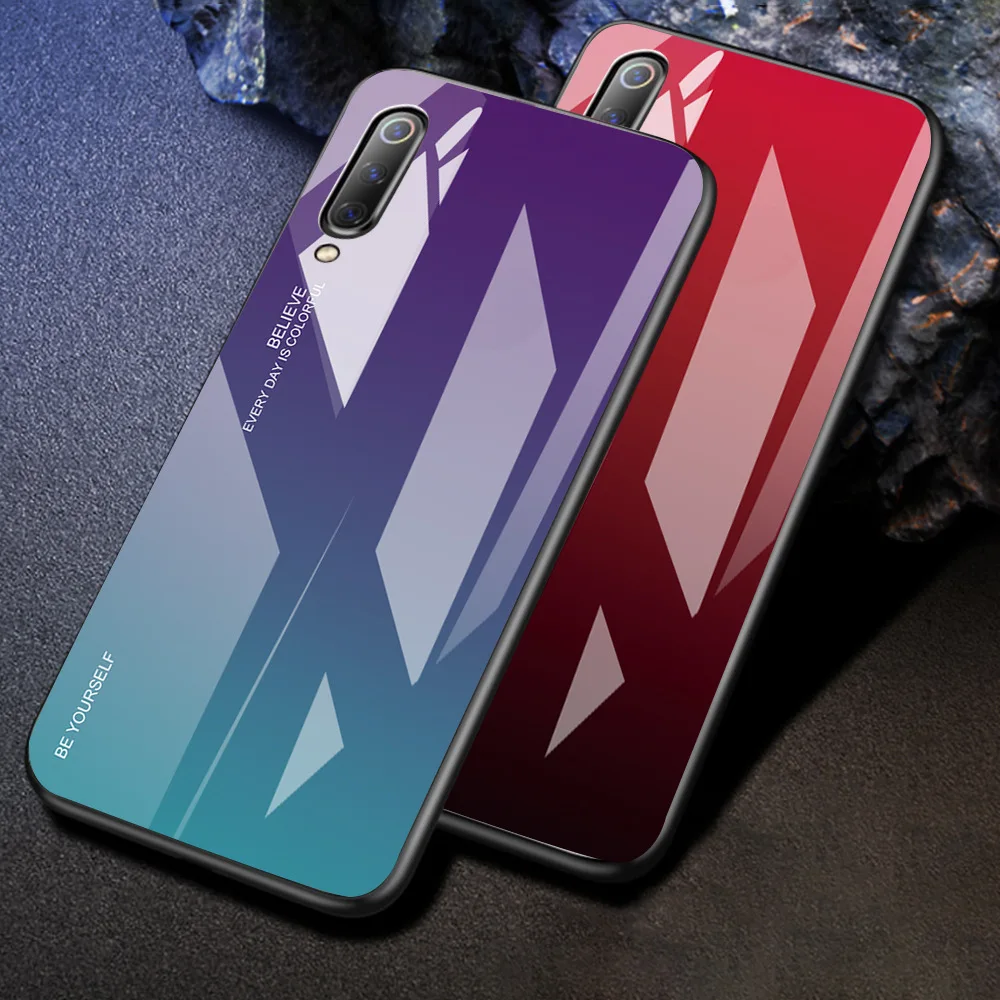 Gradient Glass Case for Xiaomi Mi 9 8 Lite CC9e A2 Redmi 5 Plus 6A Note 7 Max 3 9T Protective Cover Cases |