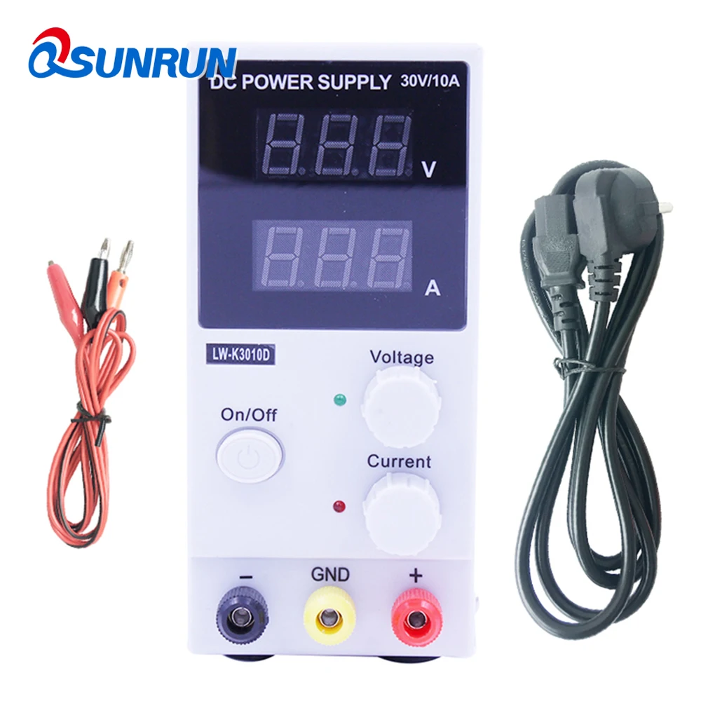 

Qsunrun 30V 10A LED Display Adjustable Switching Regulator DC Power Supply LW-K3010D Laptop Repair Rework 110v - 220v
