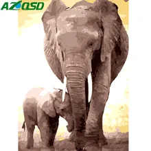 AZQSD DIY картина маслом по номерам слон отцовская ЛЮБОВЬ Ручная роспись холст Современная Настенная картина домашнее украшение Стены Искусство животное