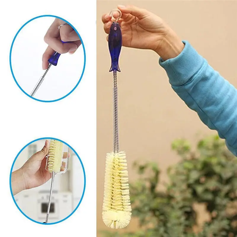 Long Handle Flexible Bottle Cleaning Brush Kitchen Thermos Teapot Cleaner Cleaning Brushes