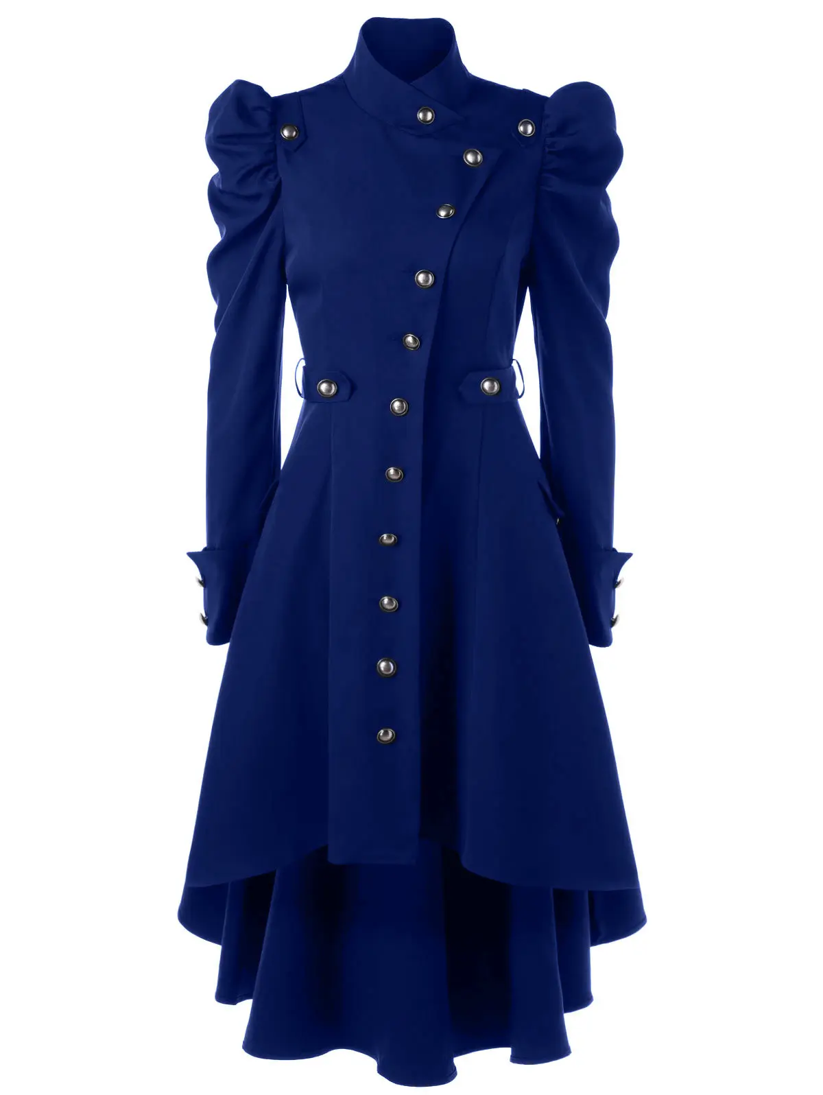 XXXL, Тренч, пальто со стоячим воротником, тонкий, модный, длинный, средневековый Тренч, шерстяное пальто для женщин, зимнее, черное, стоячий воротник, готический