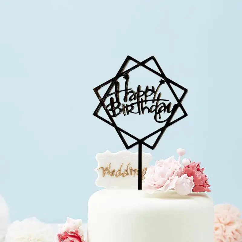 С днем рождения торт украшение на торт английский письмо торт топ флаг для Любовь Торт Топпер для Baby Shower товары для дня рождения #11040