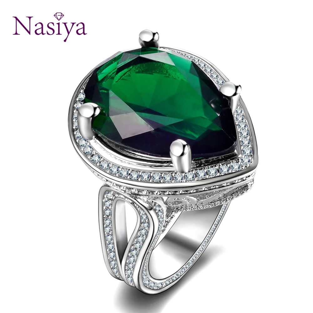 

Charms Vintage Emerald Rings For Women 925 Sterling Silver Jewelry Ring Vintage Gemstone Ring Party Wedding Jewelry For Mother