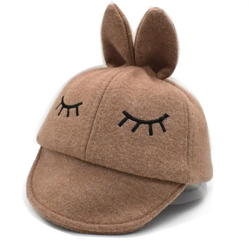 2018 Новый Хорошее качество мультфильм кролик уха Wink дизайн Детские Hat симпатичная бейсболка из хлопка для мальчиков и девочек Зима Весна